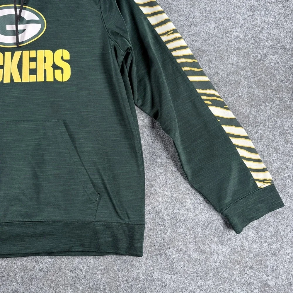 NFL Team Apparel Hoodie Mens M Green Green Bay Packers Zebra Print Long‎ Sleeve